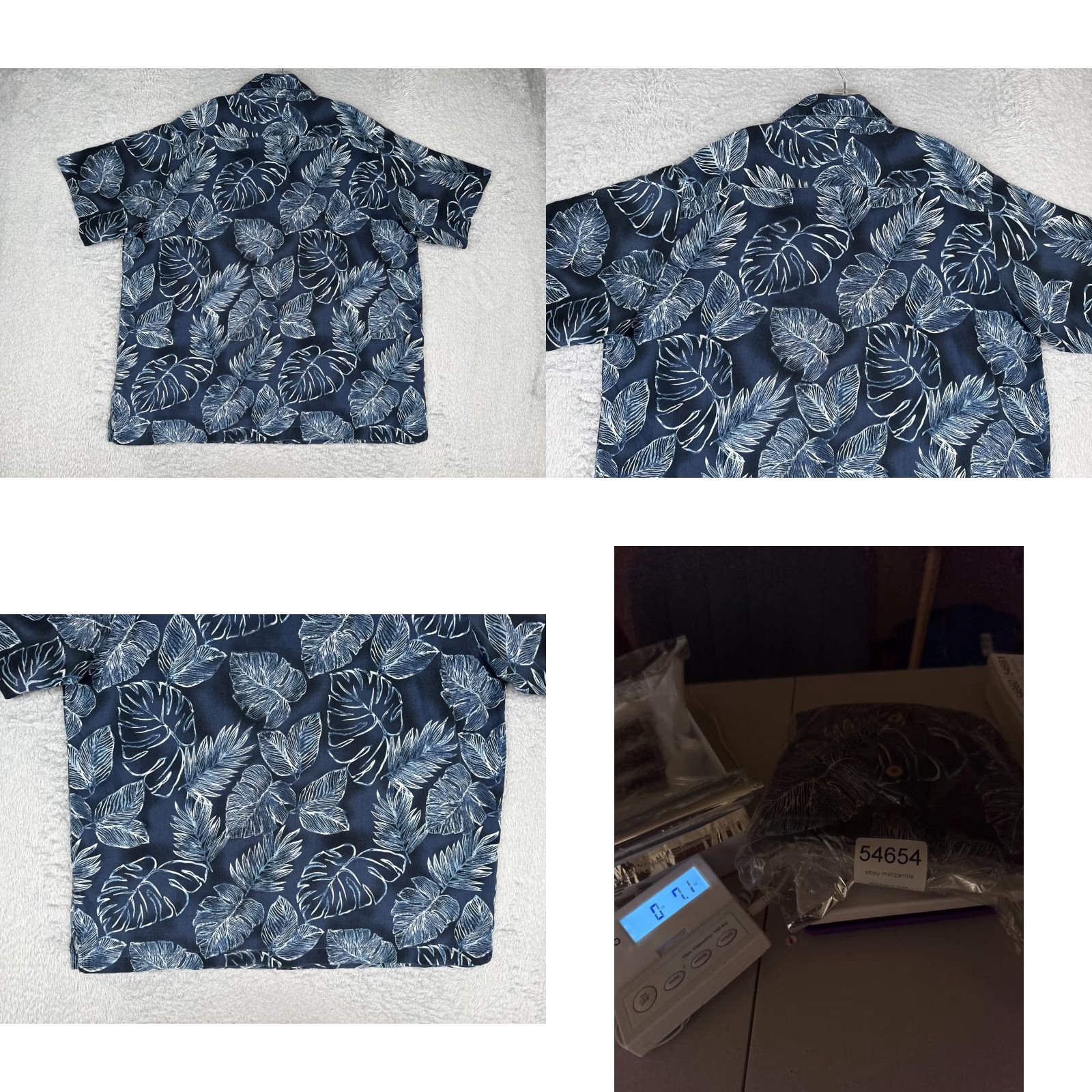 Vintage Caribbean Shirt Men XL Blue Floral Leaf Silk Blend Hawaiian Button Up Size US XL / EU 56 / 4 - 9 Thumbnail