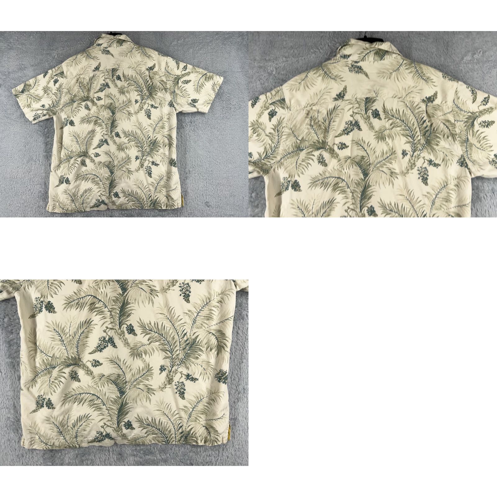 Tommy Bahama Tommy Bahama Shirt Men Large Ivory Palm Print Heritage Tortola Silk Button Up Size US L / EU 52-54 / 3 - 9 Thumbnail