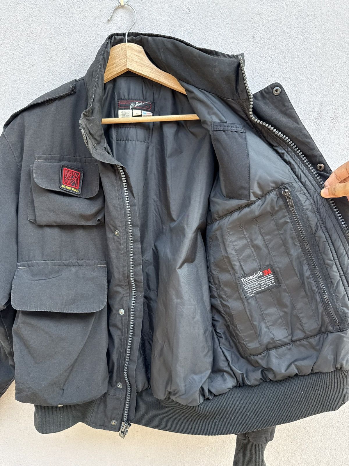 Vintage Vtg ALMAR Cargos Bomber Thinsulate Jacket like Issey miyake Size US L / EU 52-54 / 3 - 19 Thumbnail