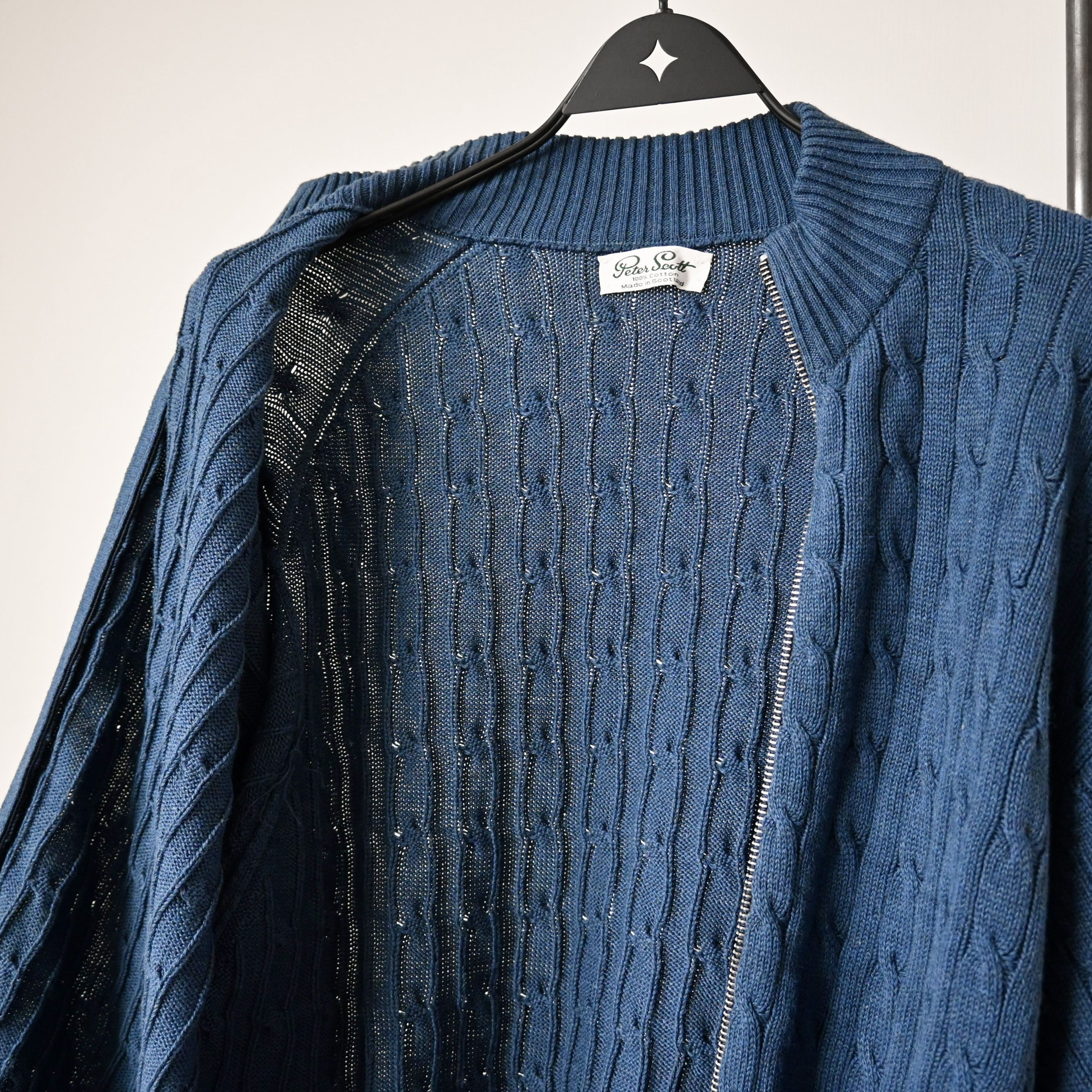 Vintage DEADSTOCK, vintage 1990s Peter Scott zip-up cotton sweater Size US M / EU 48-50 / 2 - 7 Thumbnail