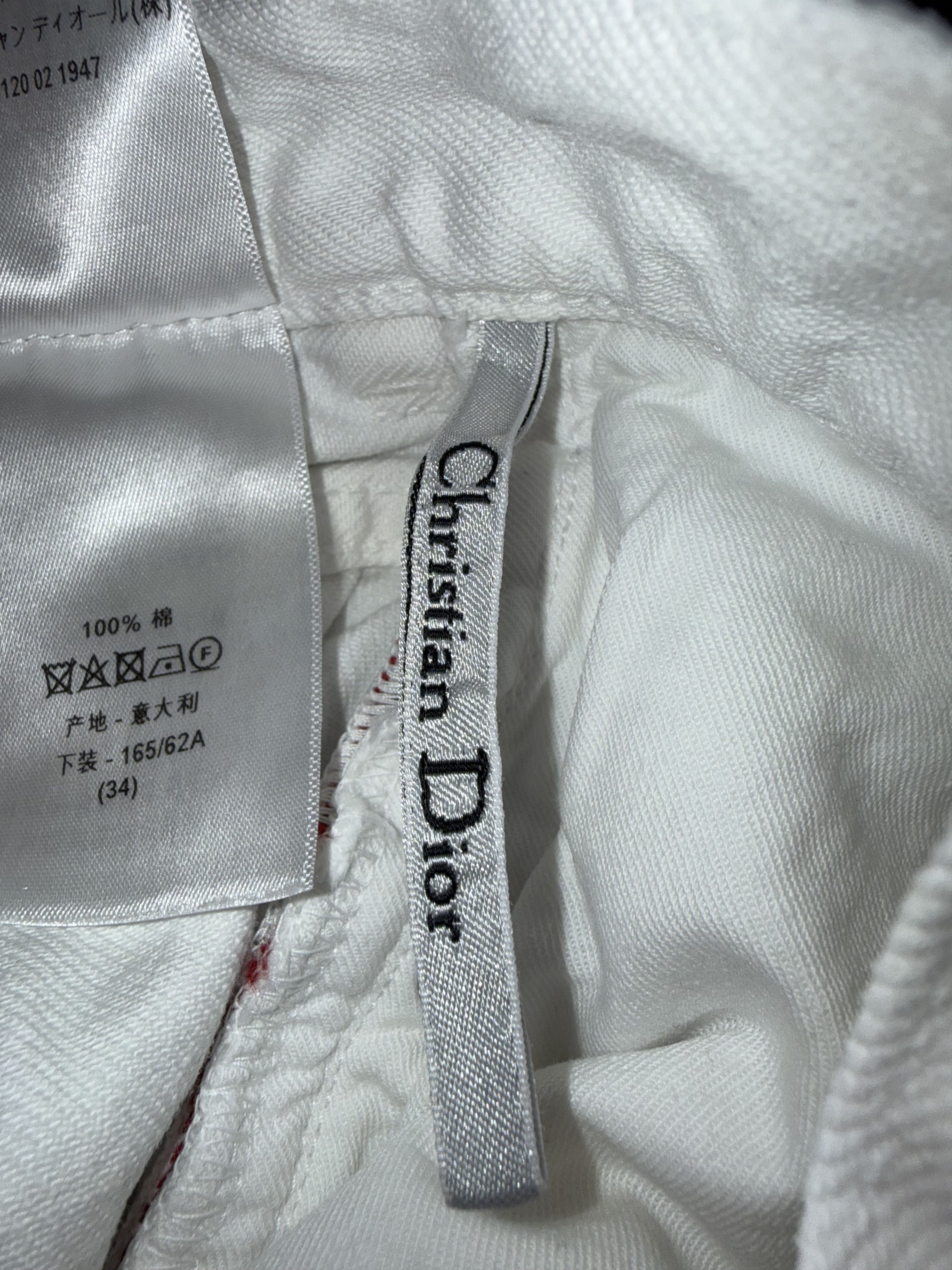 Dior Dior Crop White Denim Jeans Button Fly Fold Up Hem Size 28" / US 6 / IT 42 - 6 Thumbnail
