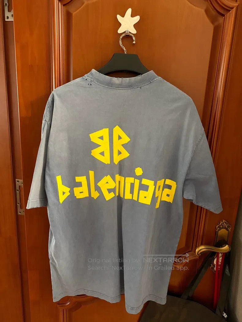 Balenciaga Balenciaga Haze Blue Tape Short Sleeve Size US L / EU 52-54 / 3 - 2 Thumbnail