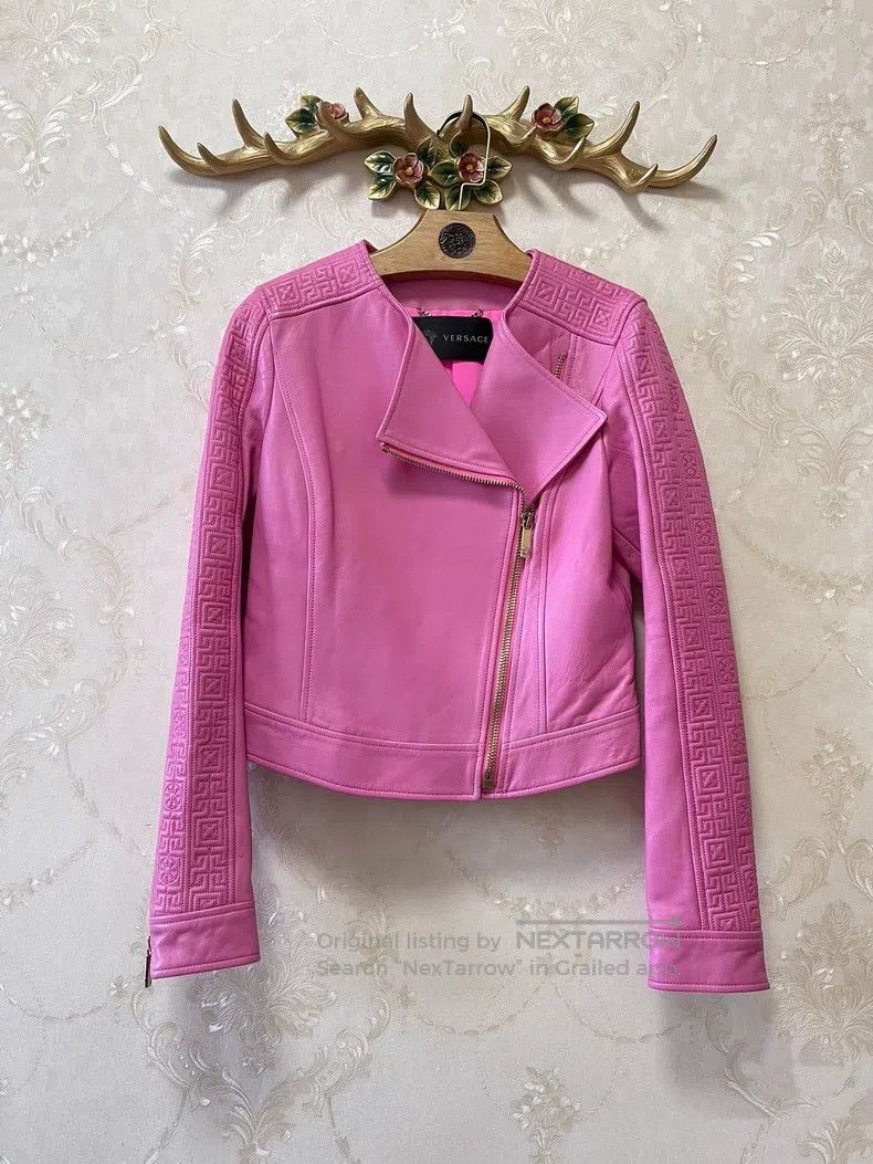 Versace Versace Leather jacket jacket Size S / US 4 / IT 40 - 1 Thumbnail