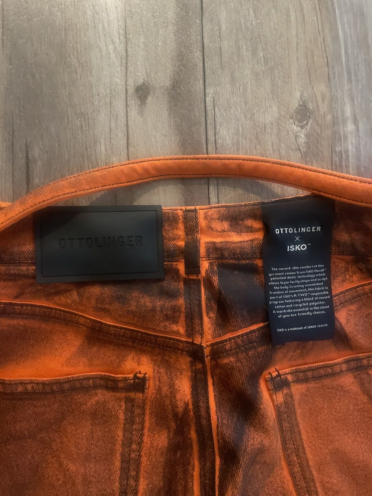 Ottolinger OTTOLINGER Orange & Black Painted Denim Pants Size 28" / US 6 / IT 42 - 4 Thumbnail