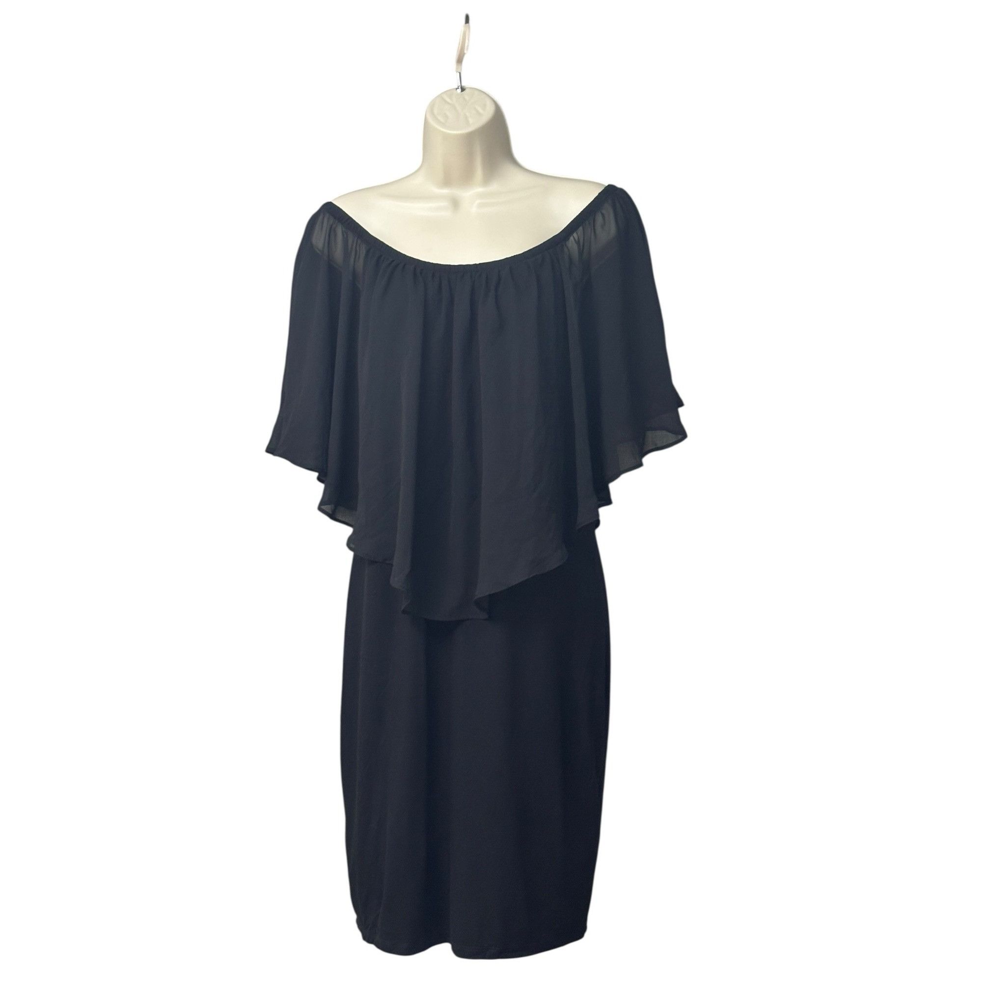 Other Thalia Sodi Chiffon Popover Dress, Black, Sz. S Size S / US 4 / IT 40 - 4 Thumbnail