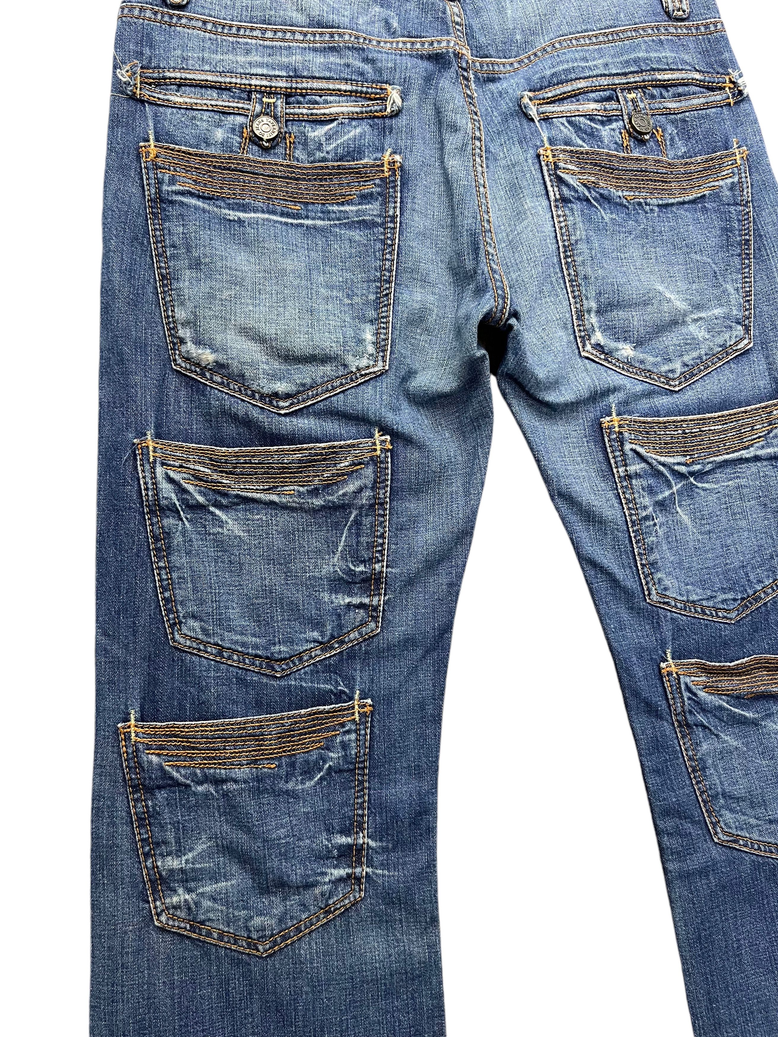 Taverniti 💥SICK🔥Vtg TAVERNITI Designer Multipocket Distressed FLARE Size US 31 - 20 Thumbnail