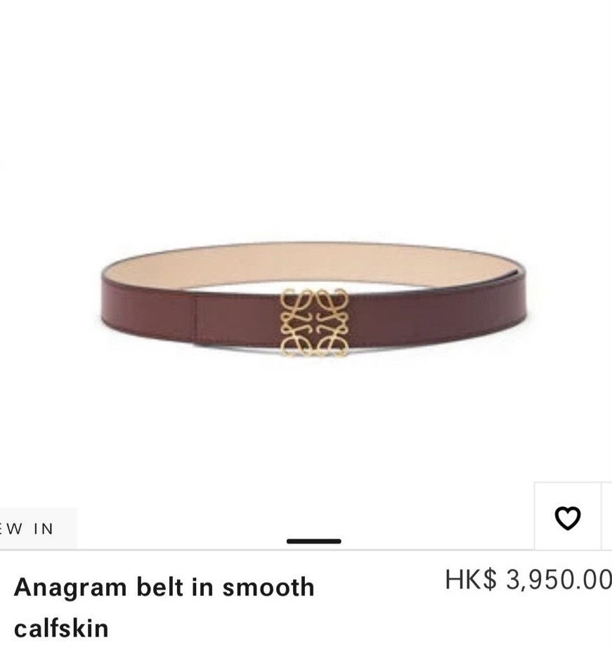 Loewe Loewe gold tone anagram burgundy and nude reversible belt 85 Size 30 - 1 Thumbnail
