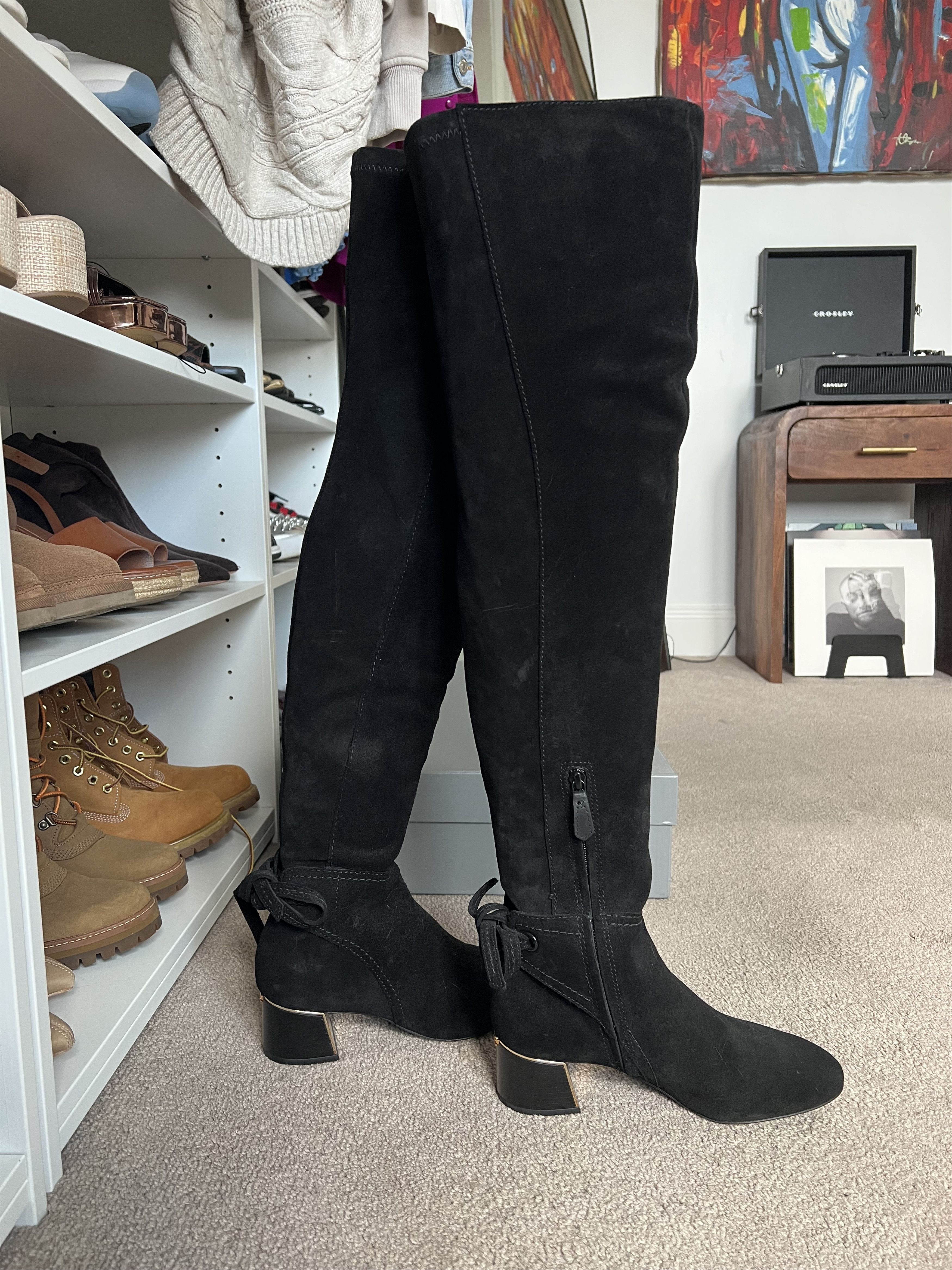 Tory Burch Suede Knee High Boots Size US 8 / IT 38 - 1 Thumbnail
