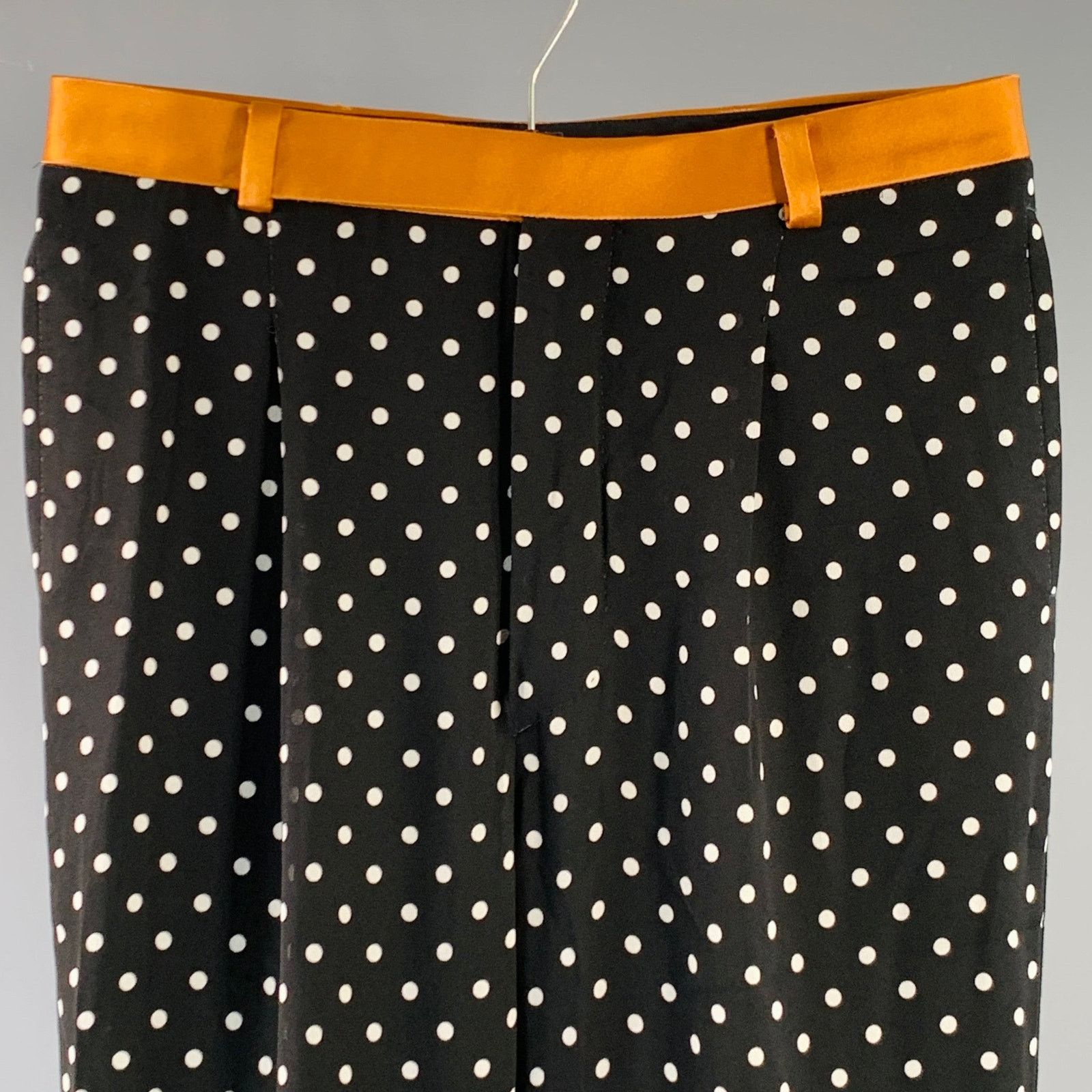 Haider Ackermann Size 30 Black White Polka Dot Viscose Silk Casual Pants Size US 30 / EU 46 - 2 Thumbnail