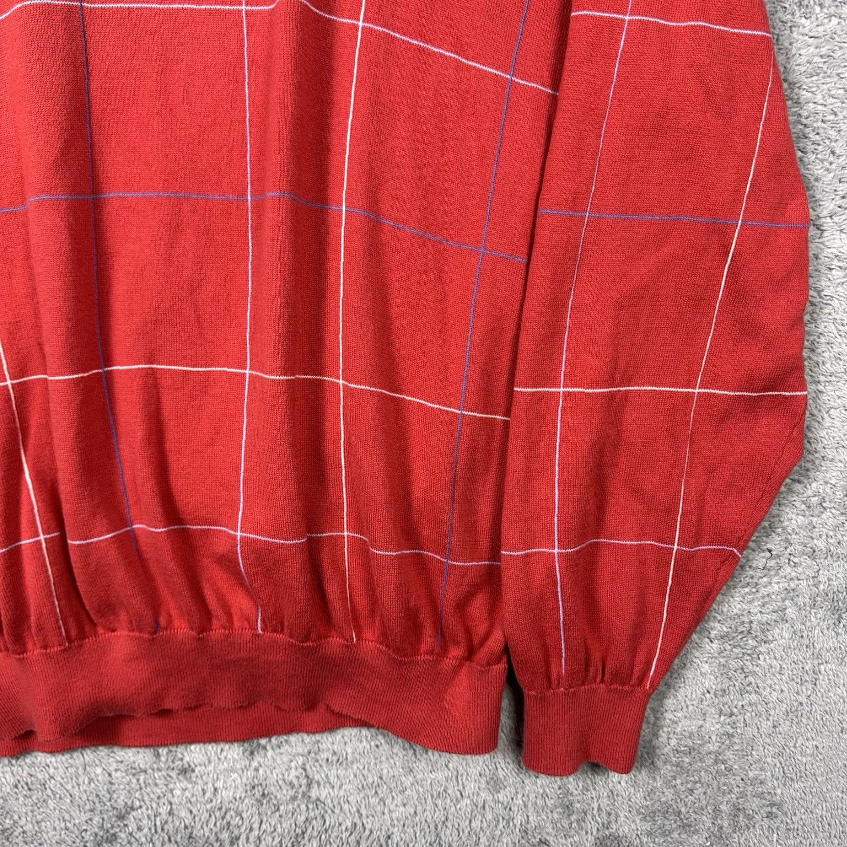 Brooks Brothers Brooks Brothers Sweater Men 2XL Shirt Pullover Crew Red Windowpane Golf Size US XXL / EU 58 / 5 - 2 Thumbnail
