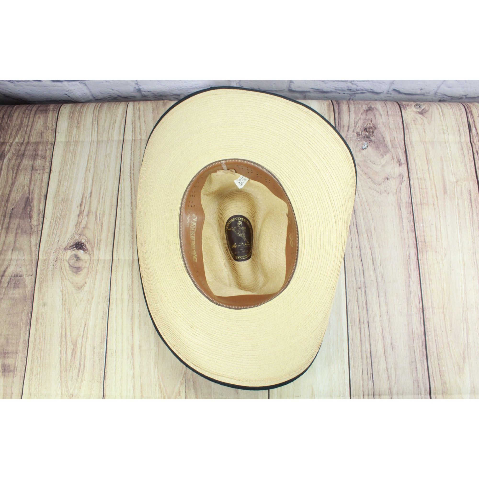 Other Cavender's Straw Leather Trim Rodeo Cowboy Hat Size 7 1/4 Size ONE SIZE - 6 Thumbnail