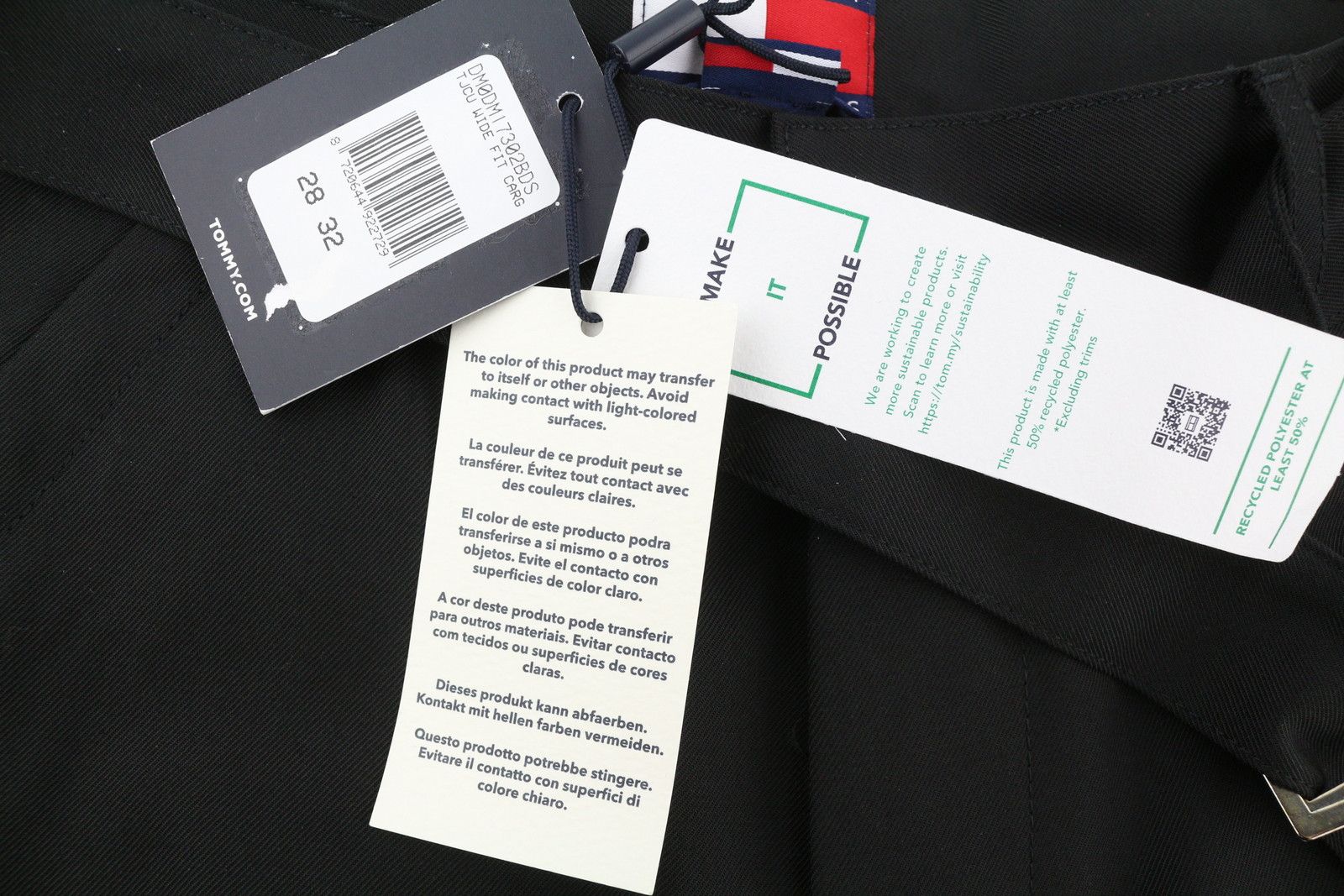 Tommy Hilfiger WIDE FIT CARGO W28/L32 Wool Blend Belted Leg Trousers 85136 Size US 28 / EU 44 - 7 Thumbnail