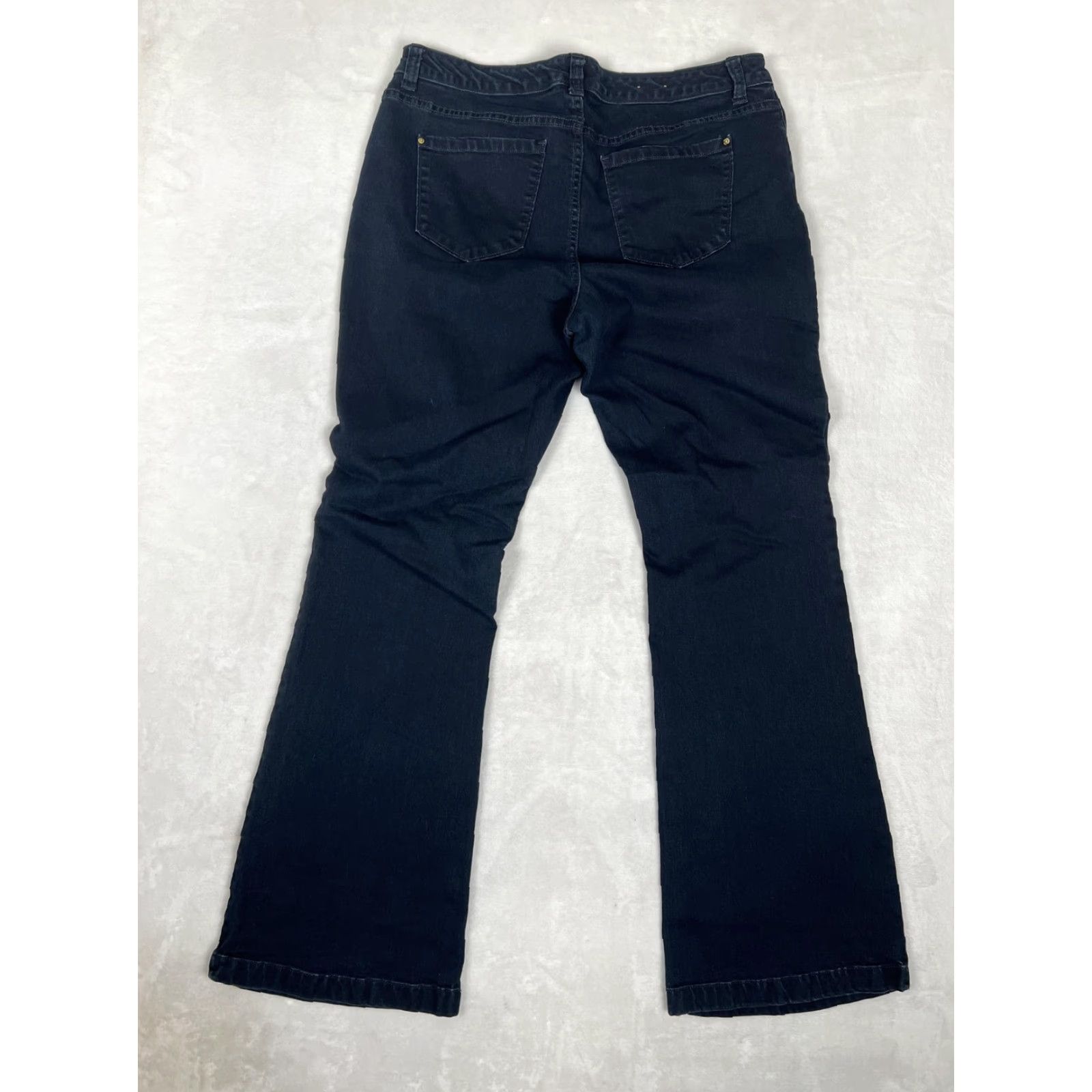 Mossimo Mossimo Jeans Womens 14 Dark Wash Mid Rise Flare Denim Pants 5-Pocket Stretch Size 36" / US 14 / IT 50 - 7 Thumbnail