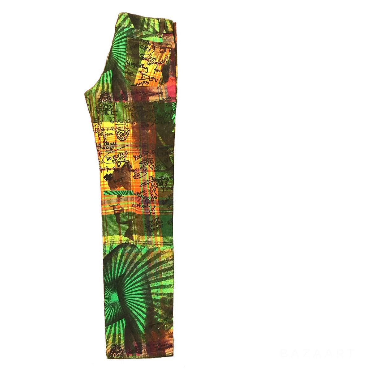 Yoshiyuki Konishi 1990s Ficce Uomo Psychedelic Graphic AOP Pants Size US 30 / EU 46 - 5 Thumbnail