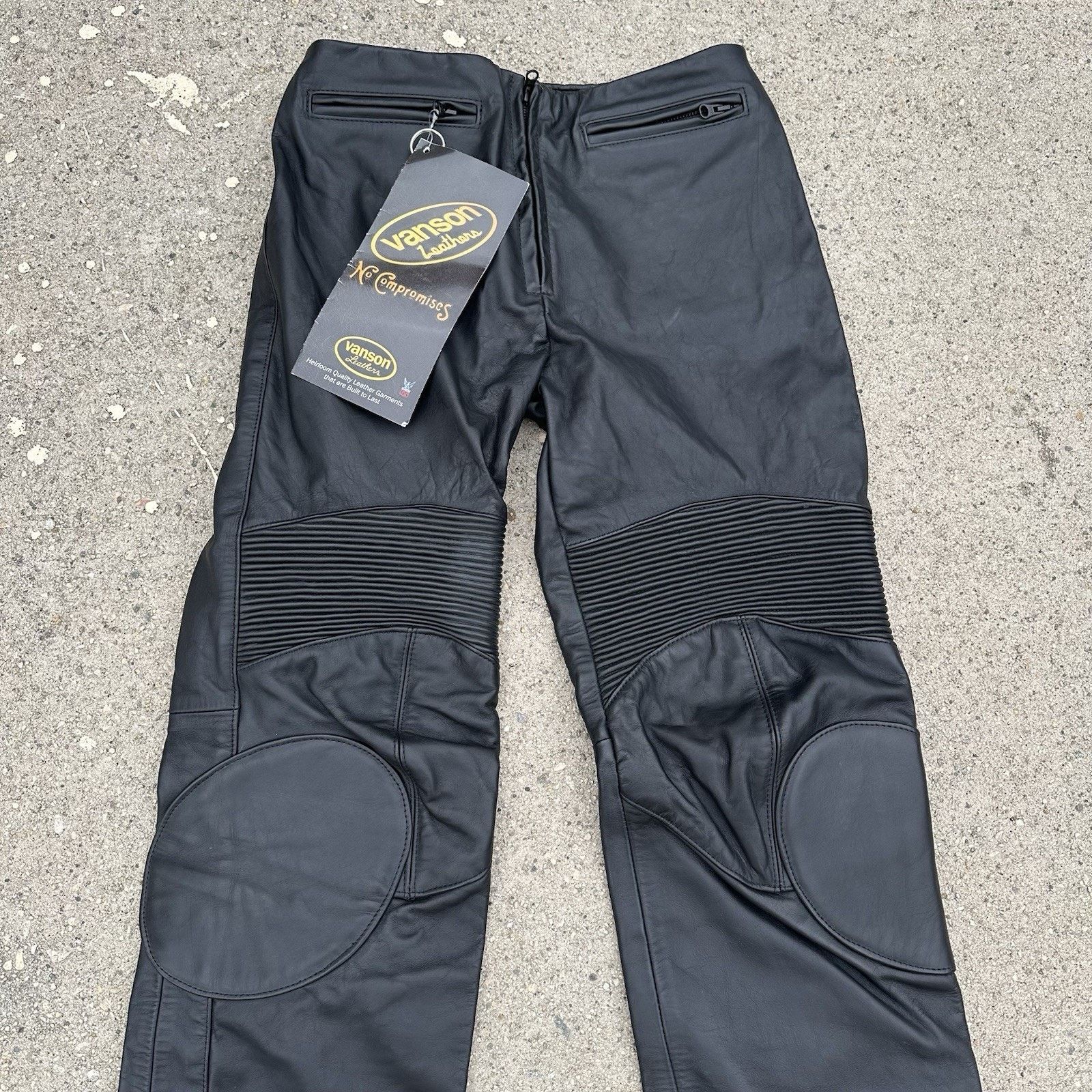 Harley Davidson × Leather × Vanson Leathers NWT Harley Davidson x Vanson Black Leather Pants Size 8 Size 28" / US 6 / IT 42 - 2 Thumbnail