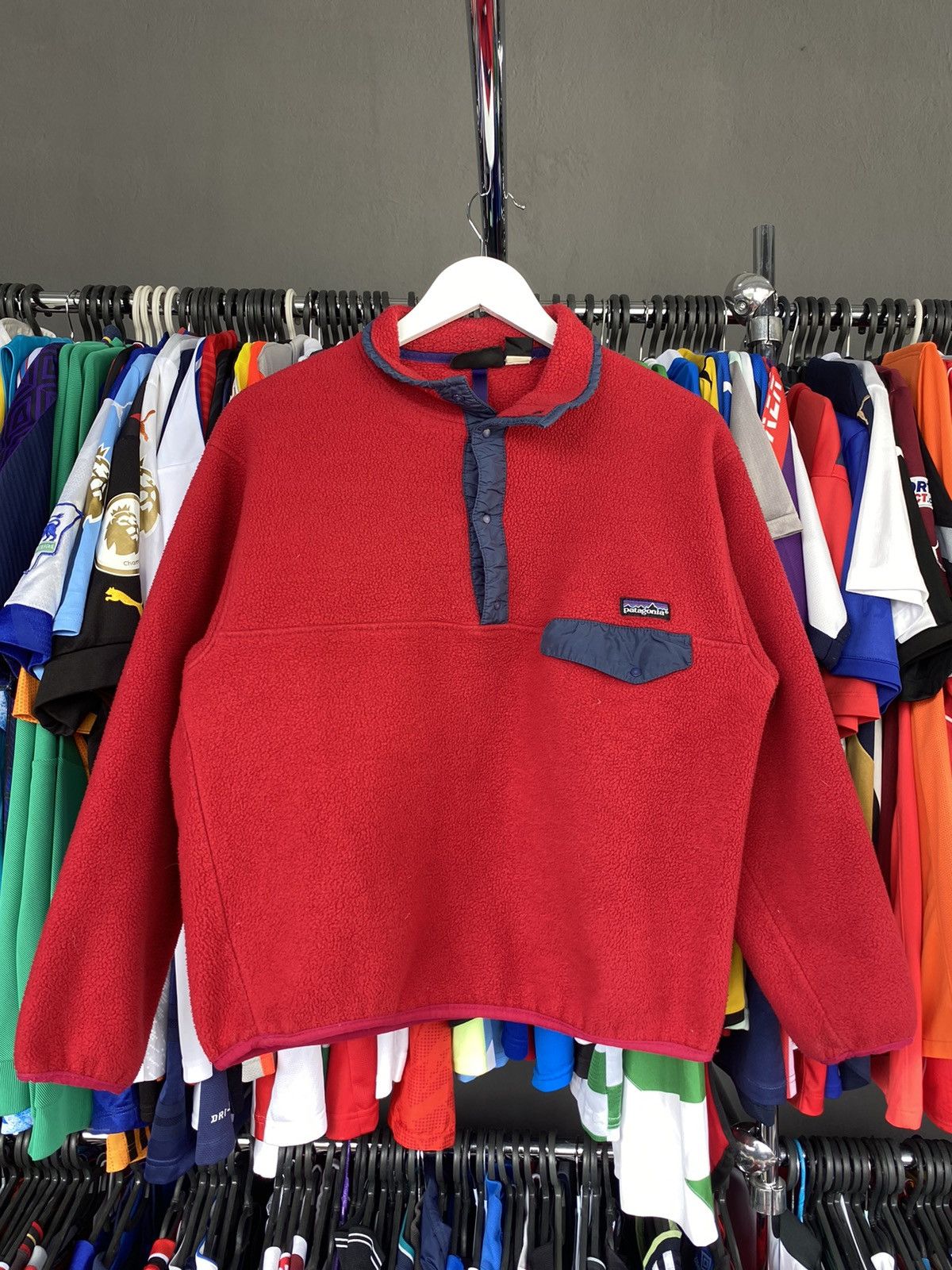 PATAGONIA SYNCHILLA SWEATSHIRT RED FLEECE 1/4 SIZE M