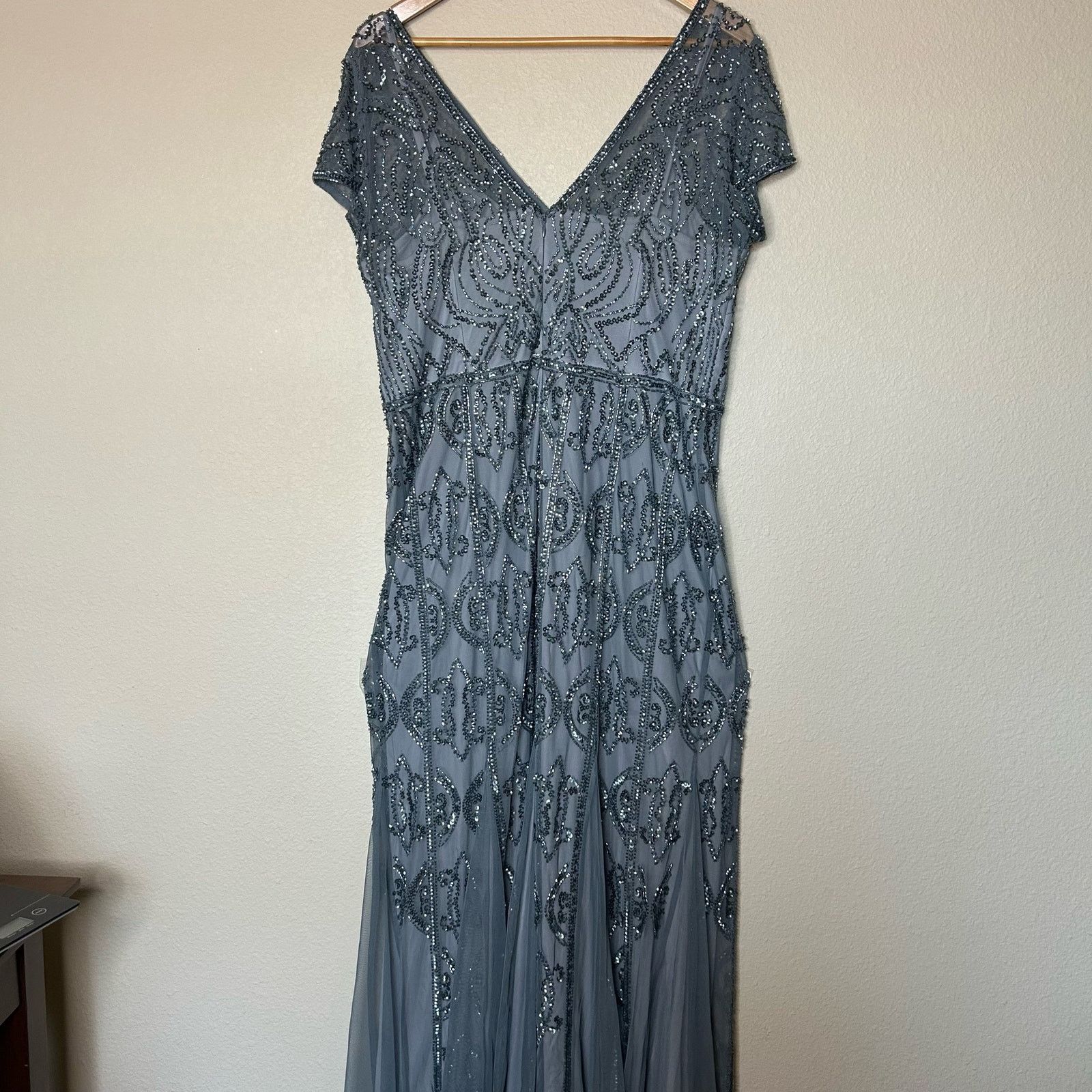 Adrianna Papell Adrianna Papell Dress Formal Gown Maxi Beaded Sequins Sz 16 Size XXL / US 16-18 / IT 52-54 - 6 Thumbnail