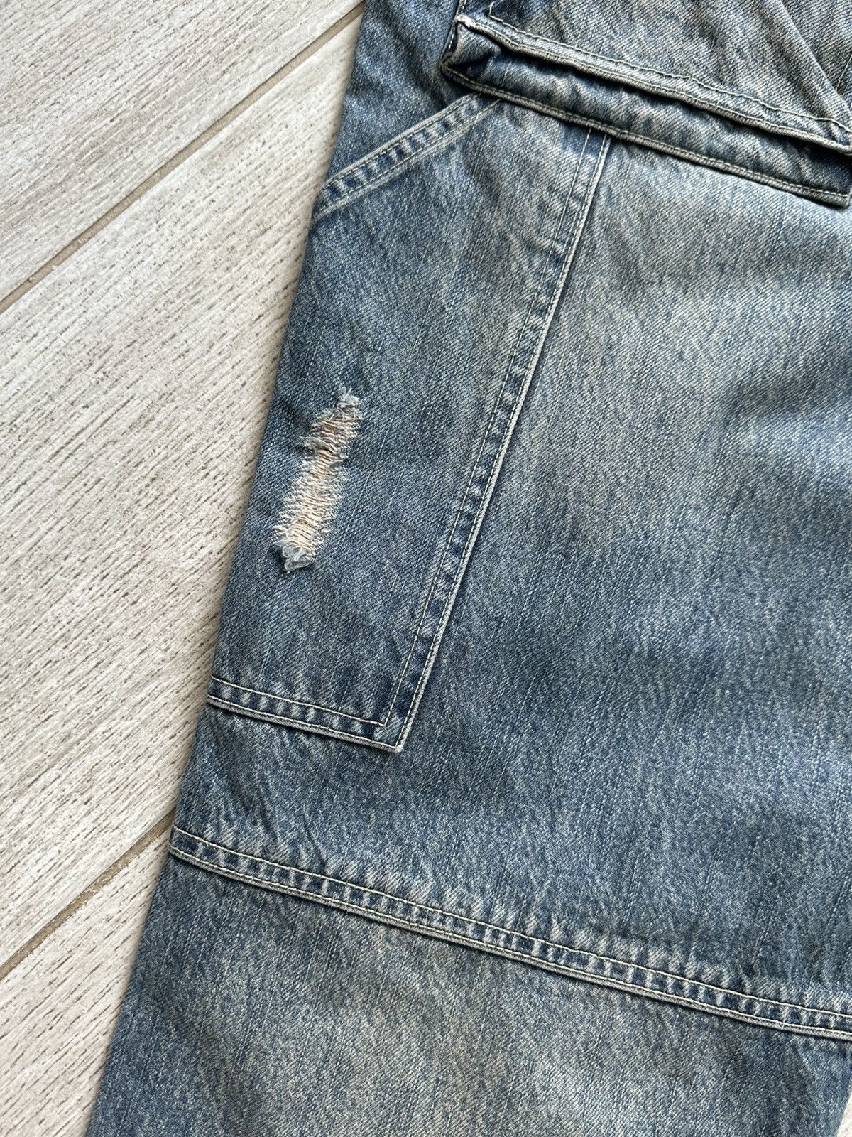 Other Vintage Y2K Clockhouse Mud Wash Denim Biker Jeans Baggy Fit Size US 36 / EU 52 - 10 Thumbnail