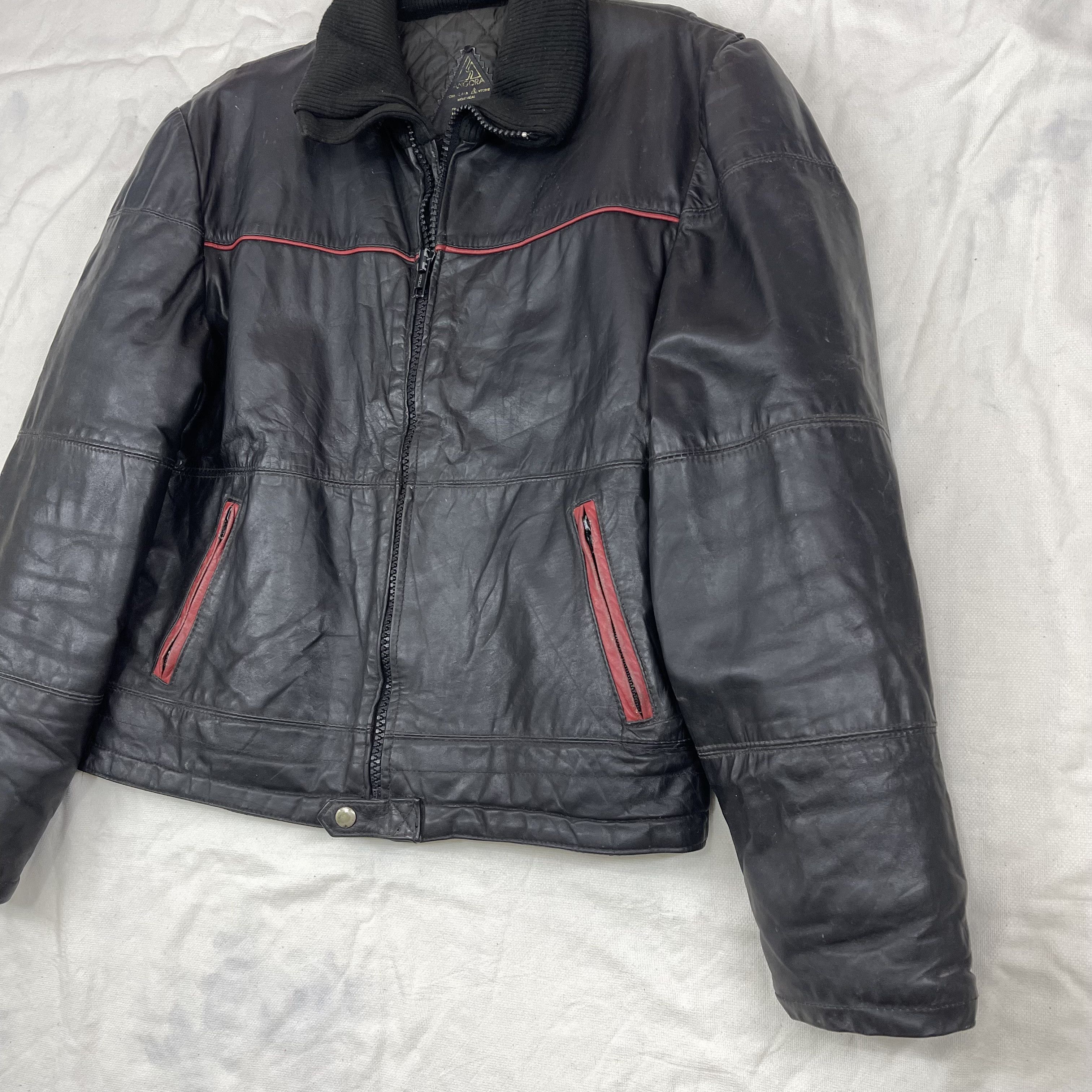 Vintage 90s Vintage ANGORA Leather Jacket Motorcycle Jacket #1187/AP Size US M / EU 48-50 / 2 - 5 Thumbnail