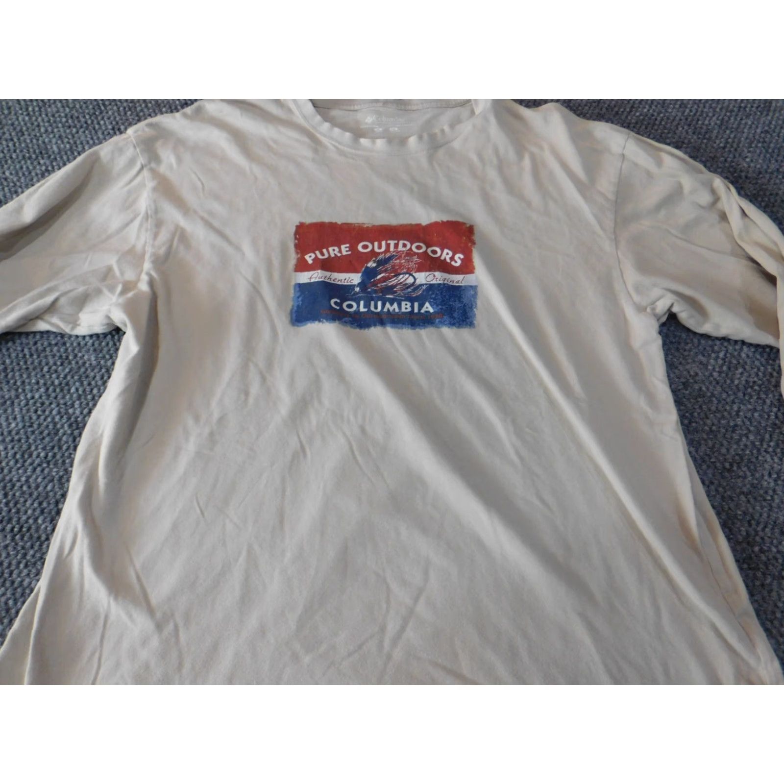 Vintage Columbia Shirt XL Beige Long Sleeve Crew Neck Logo Outdoors Classic Men Size US XL / EU 56 / 4 - 4 Thumbnail