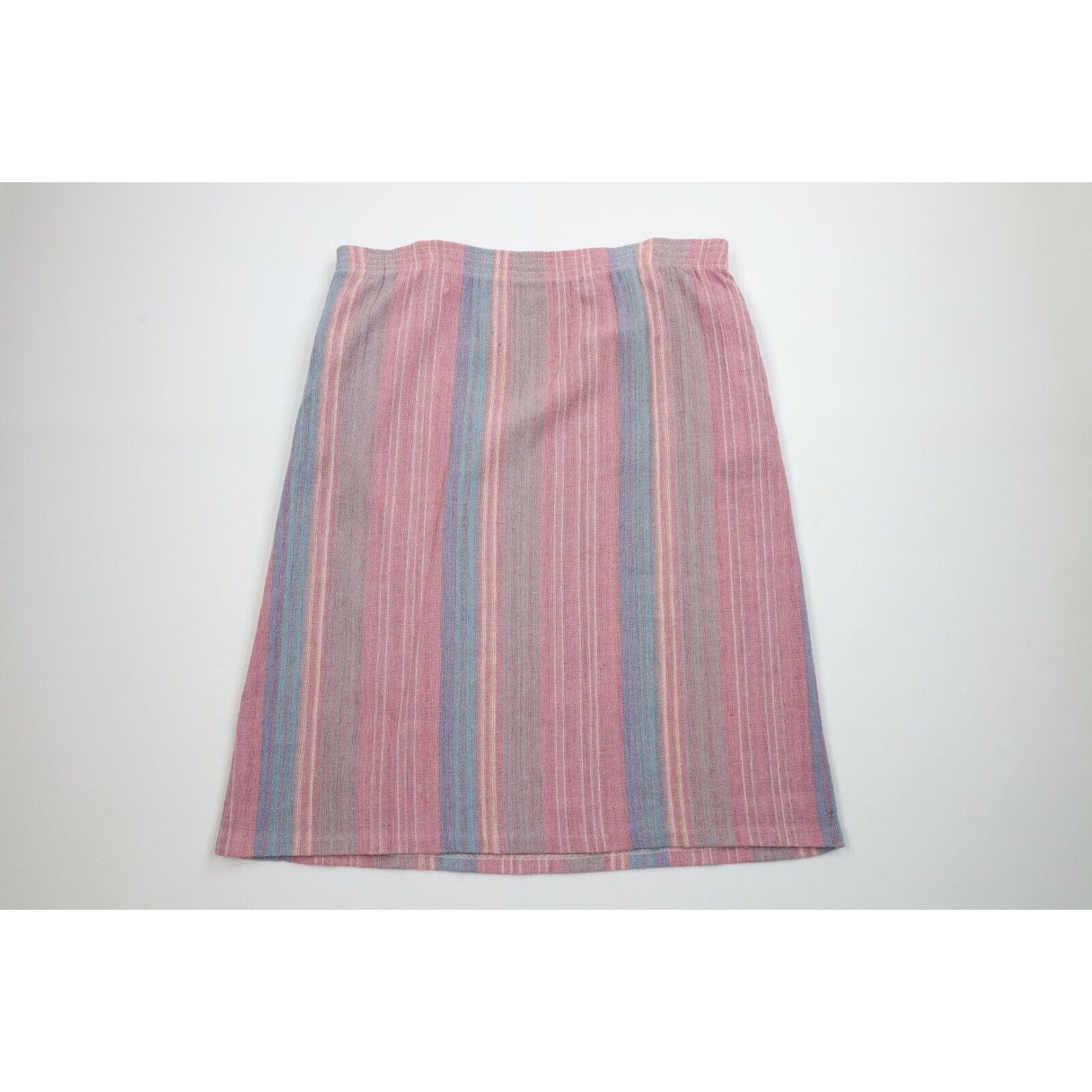 Vintage Vintage 70s Streetwear Pastel Wool Tweed Skirt Size 38" / US 16 / IT 52 - 6 Thumbnail
