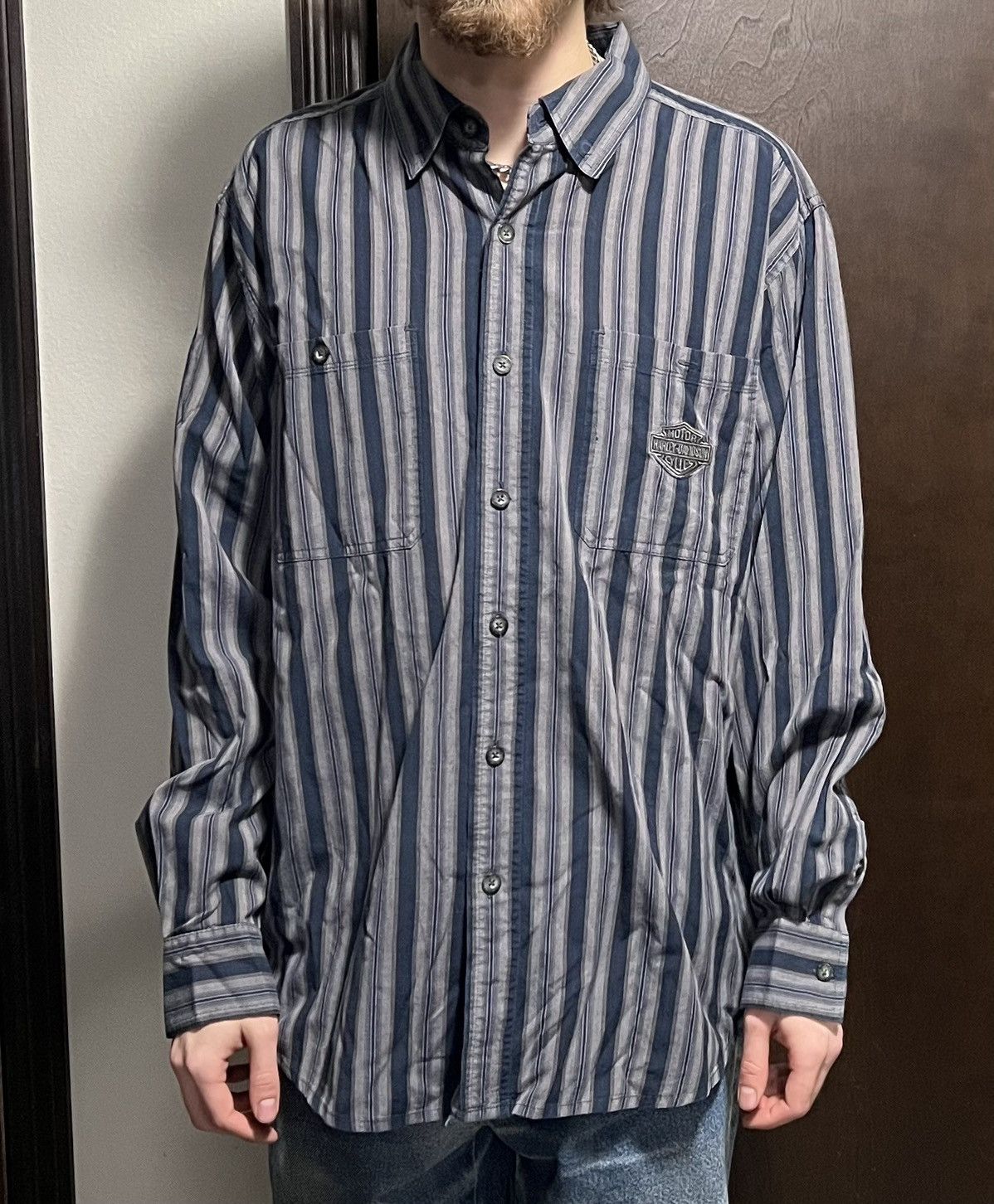 Harley Davidson × Vintage Embroidered Harley Davidson Button Up Shirt Size US XL / EU 56 / 4 - 3 Thumbnail
