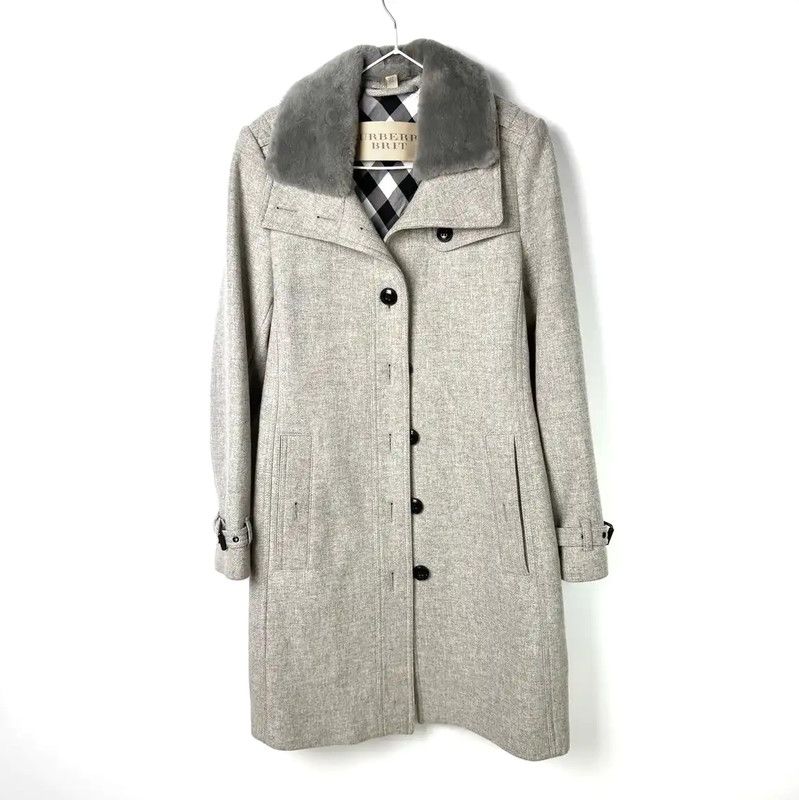 Burberry Burberry Grey Wool Women's Cardigan Size S / US 4 / IT 40 - 1 Thumbnail