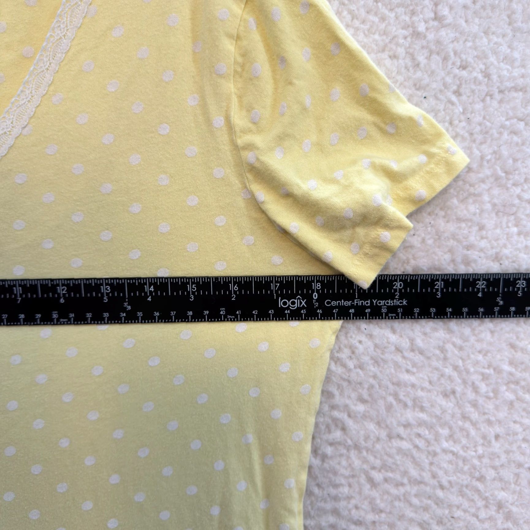 Charter Club VINTAGE Charte Club Nightgown Sleep Dress Polka Dot Yellow Nightie Grandma Prairie M Size Women Short Sleeve Dress Size M / US 6-8 / IT 42-44 - 4 Thumbnail