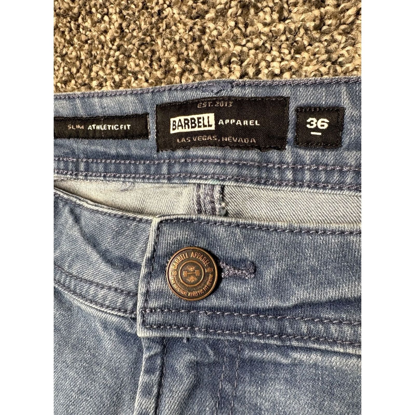 Vintage Barbell Apparel Jeans Mens 36x36 Blue Slim Athletic Fit Denim Stackable Jeans Barbell Apparel Men Denim 36 Inseam 36 Bootcut Athletic Fit Blue Size US 36 / EU 52 - 6 Thumbnail