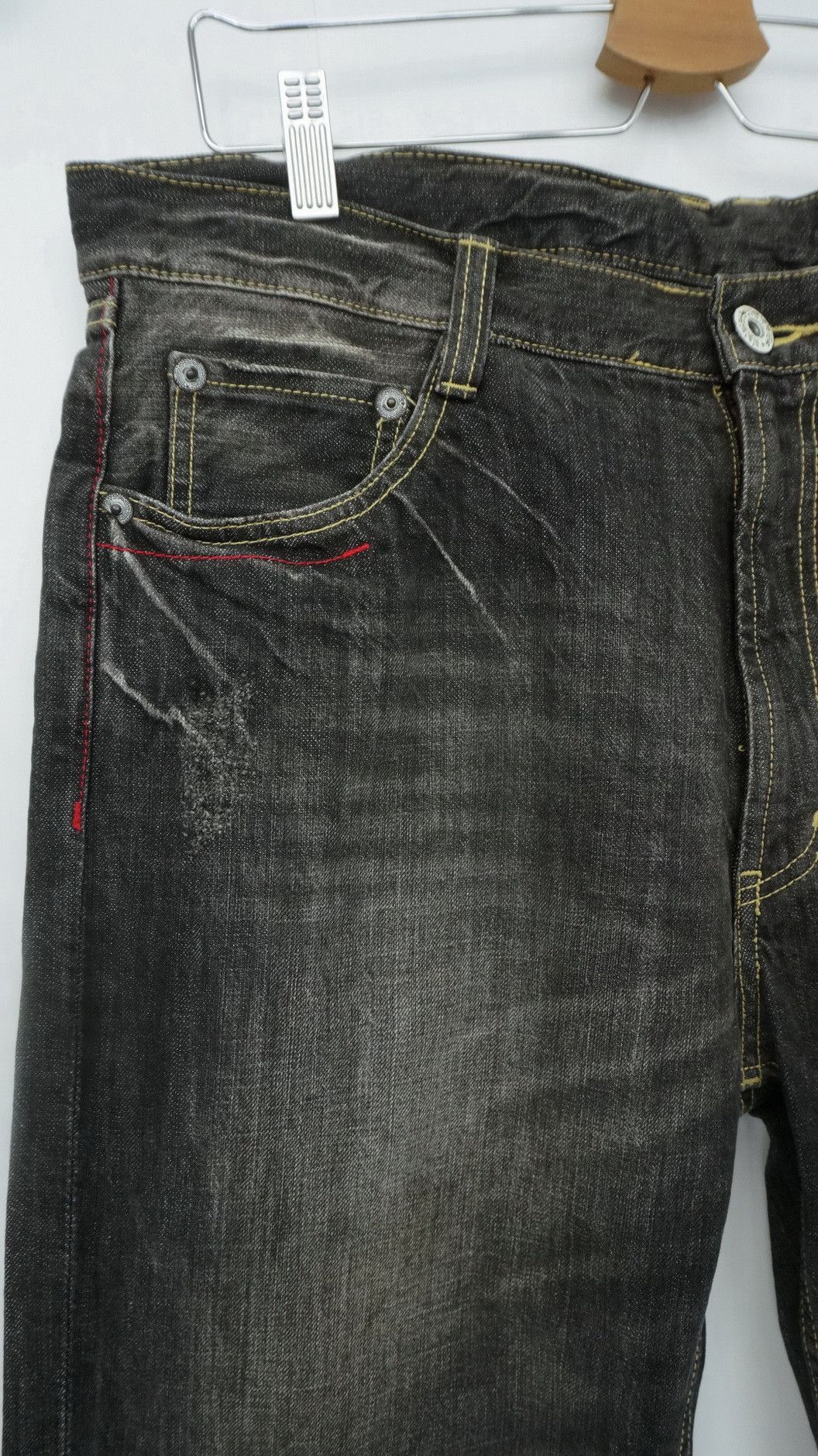 Japanese Brand 🔴 Vtg Japanese Brand Embroidery Wings Distressed Jeans Size US 36 / EU 52 - 6 Thumbnail