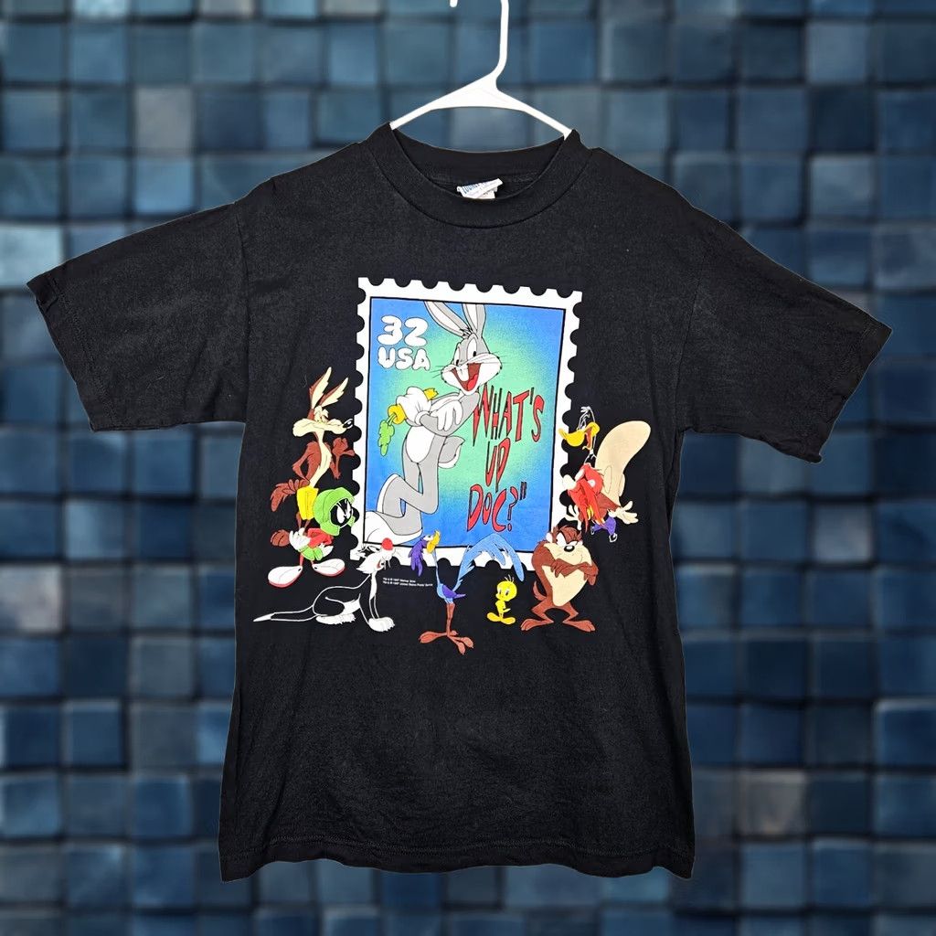 Vintage Looney Tunes Unisex Adult Black Bugs Bunny Graphic Tee Sz S/M - Vintage Size S / US 4 / IT 40 - 1 Thumbnail