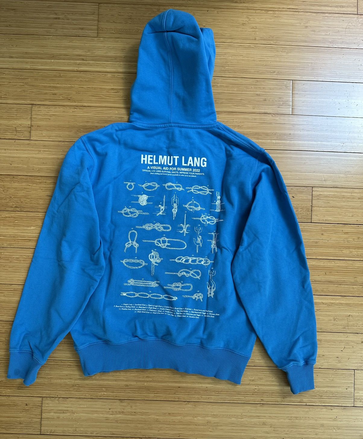 Helmut Lang Helmut Lang Knots Lifeguard Hoodie Blue Graphic Size US M / EU 48-50 / 2 - 2 Thumbnail