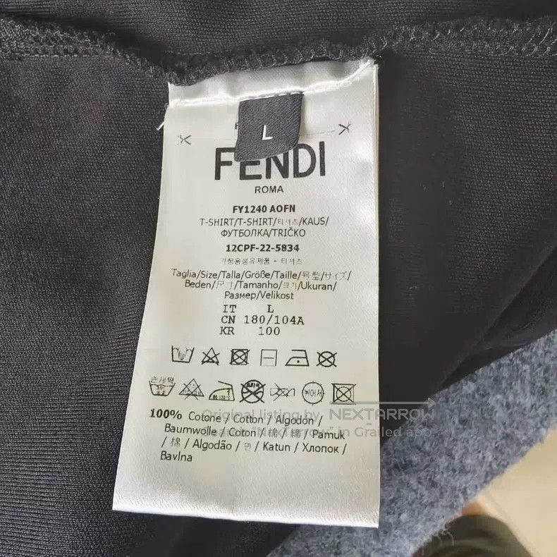 Fendi Fendi Black Pocket Slogan Logo Short Sleeve Size US L / EU 52-54 / 3 - 5 Thumbnail