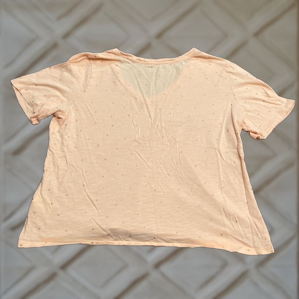 Banana Republic Banana Republic T-Shirt Womens XL Orange Peach Polka Dot V-Neck Casual Tee Top Shirt Size XL / US 12-14 / IT 48-50 - 1 Thumbnail