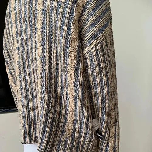 Japanese Brand Etsuko x Konno Men Loose Knitted Printed O Neck Long Sleeve Size US L / EU 52-54 / 3 - 2 Thumbnail