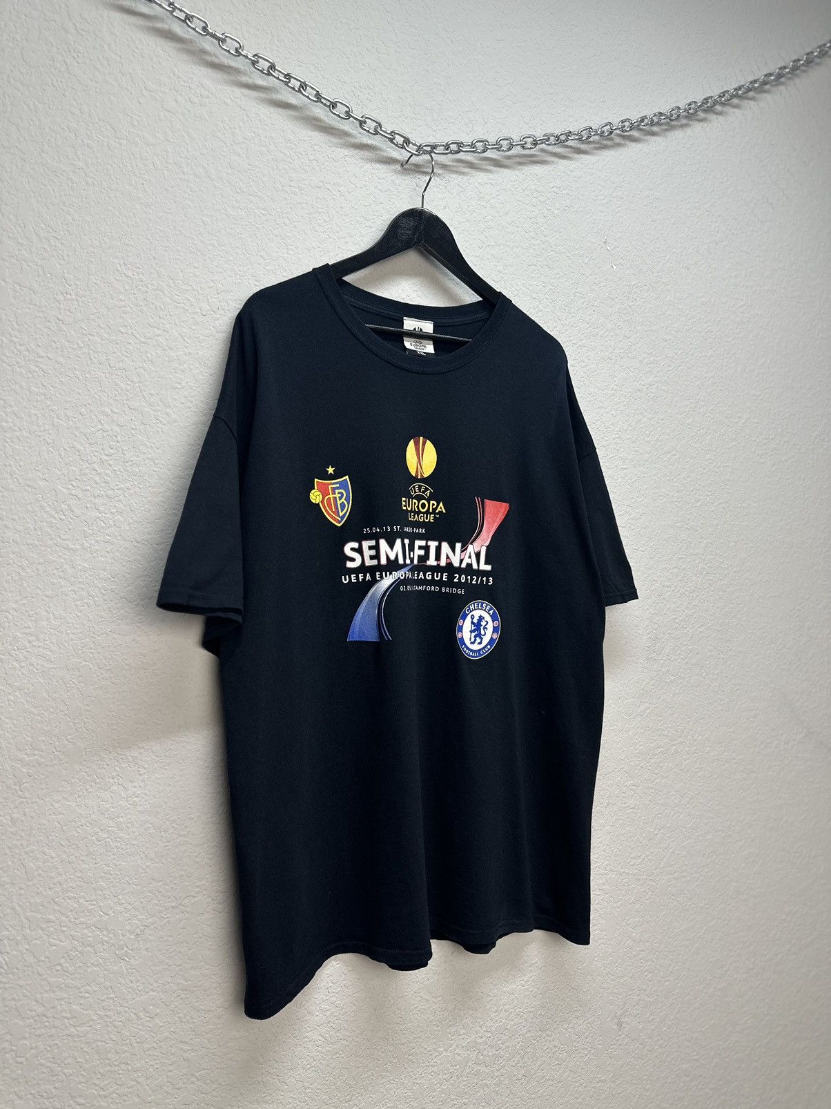 UEFA Vintage Jersey 2012/13 FINAL Chelsea Benfica t-shirt Basel Size US XXL / EU 58 / 5 - 3 Thumbnail