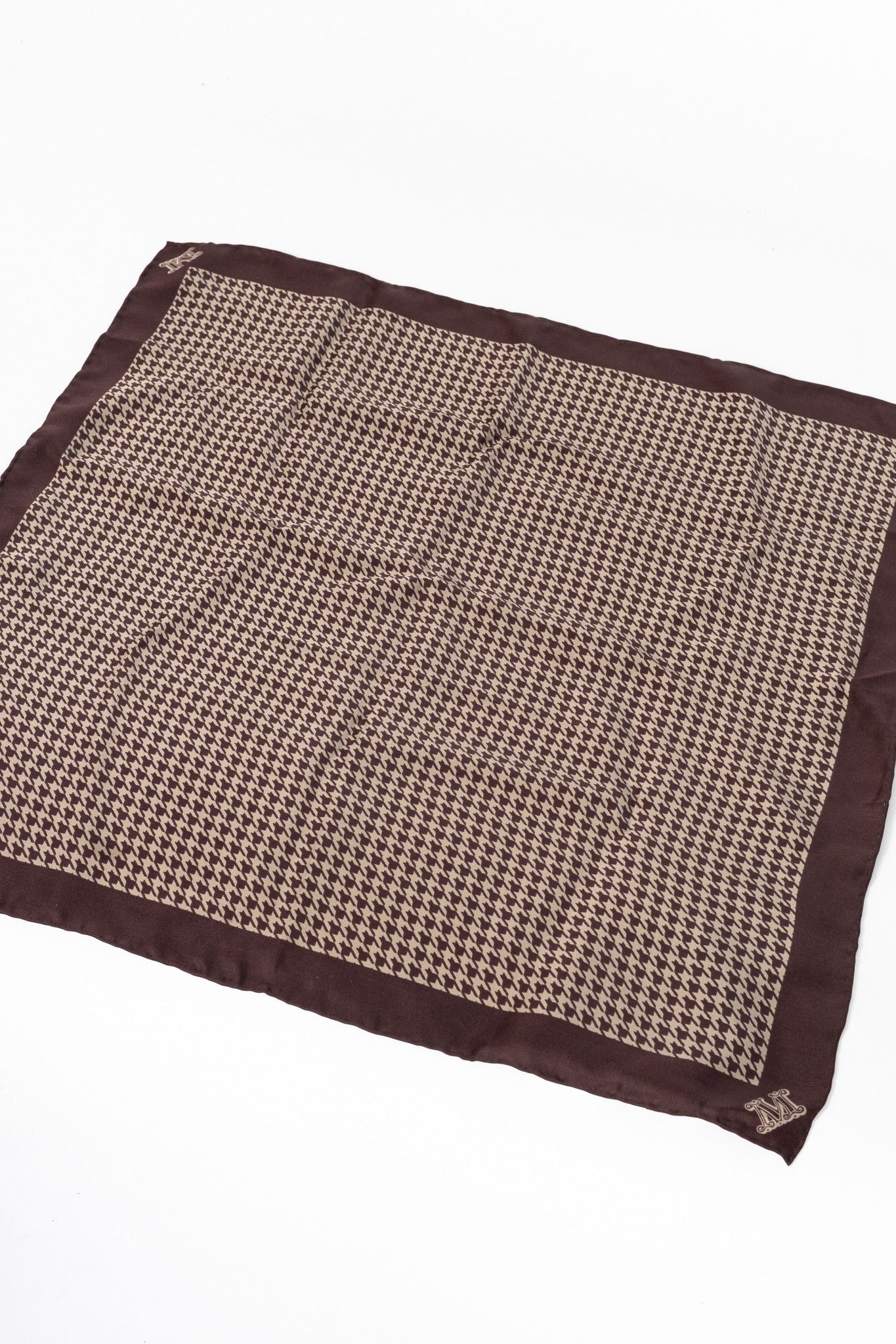 Max Mara Max Mara Aversa Bordeaux Houndstooth-Print Silk Stole Size ONE SIZE - 2 Thumbnail