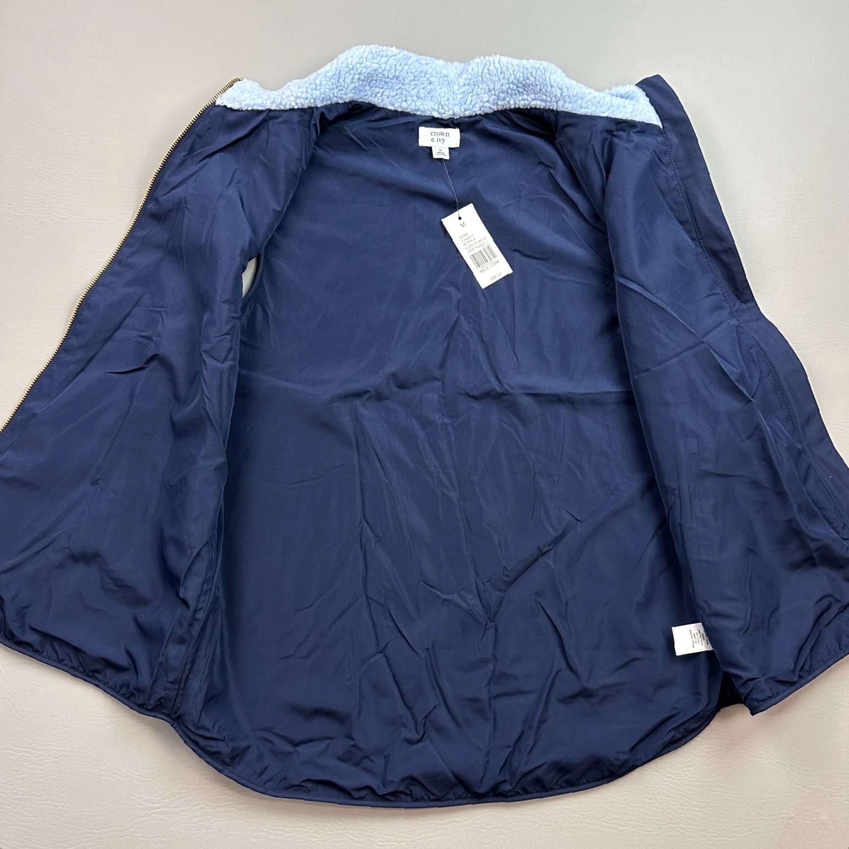 Vintage VINTAGE Crown & Ivy Vest Women’s Medium Blue Wonka Fleece Full Zip Outdoor Casual NWT Size M / US 6-8 / IT 42-44 - 2 Thumbnail