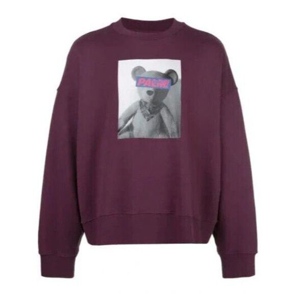 Palm Angels Palm Angels Teddy Bear Print Sweatshirt L Mens Plum Size US L / EU 52-54 / 3 - 16 Thumbnail
