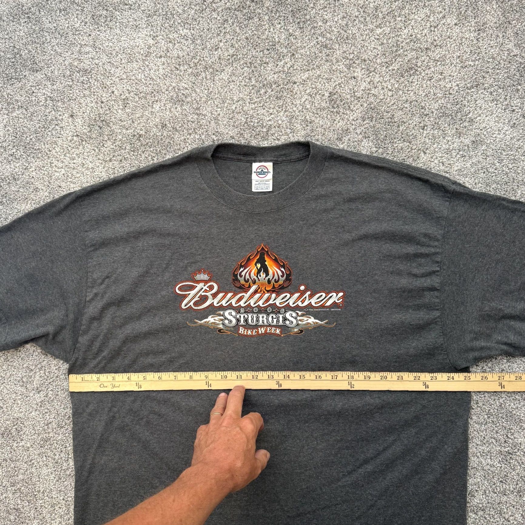 Delta Budweiser Sturgis Bike Week Shirt Mens 2XL Gray Delta Magnum Weight Biker Tee Size US XXL / EU 58 / 5 - 2 Thumbnail