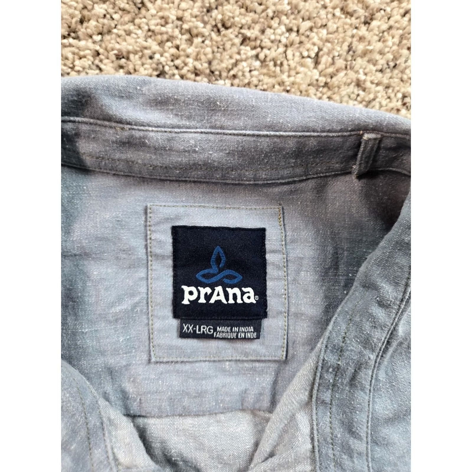 Prana PrAna Shirt Mens 2XL Gray Long Sleeve Button-Up Casual Outdoor Overshirt Size US XXL / EU 58 / 5 - 4 Thumbnail