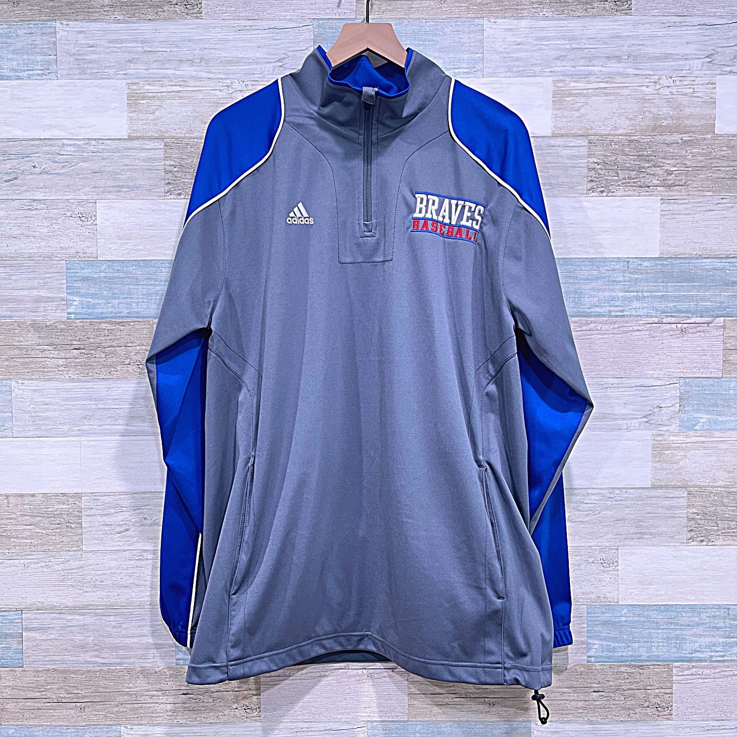 Adidas ATLANTA BRAVES 1/4 Zip Pullover Gray Adidas Mens Large Size US L / EU 52-54 / 3 - 1 Thumbnail