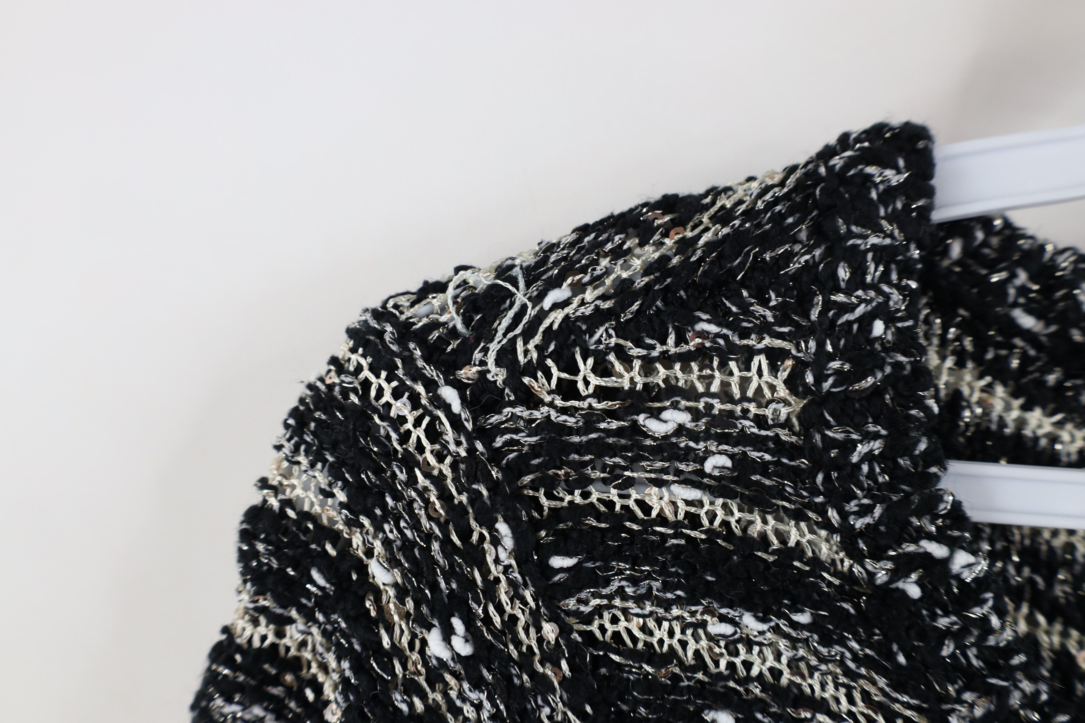 Harley Davidson × Vintage Vintage Harley Davidson Sequin Striped Knit Metallic Sweater Size S / US 4 / IT 40 - 4 Thumbnail