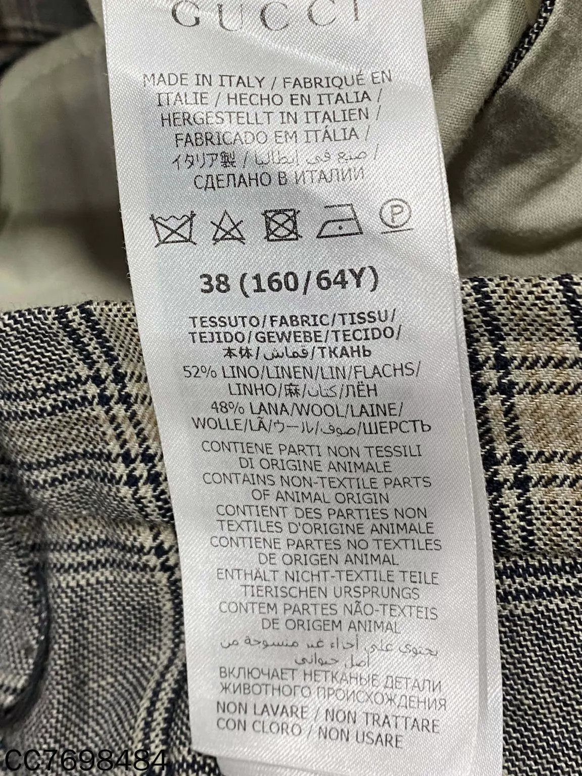 Gucci GUCCI SS22 Check Elastic Waist Straight Leg Chino Size 38 Size 26" / US 2 / IT 38 - 4 Thumbnail