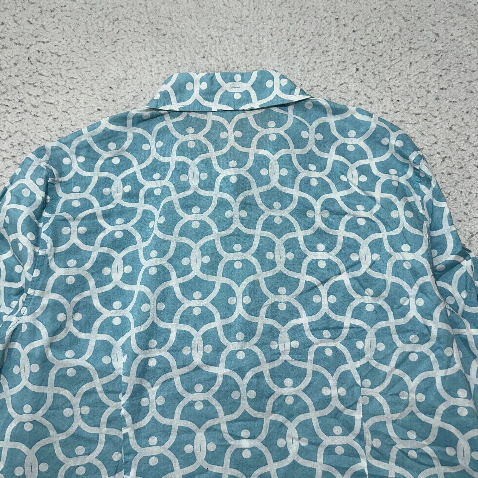 Van Heusen Van Heusen= Large Button Up Shirt Light Blue + White Top Size L / US 10 / IT 46 - 11 Thumbnail