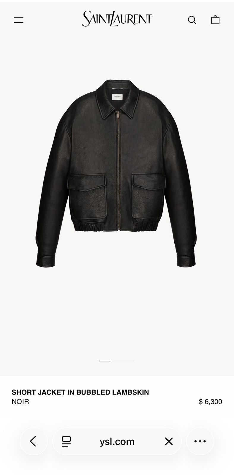 Saint Laurent Paris Saint Laurent Short Jacket in Bubbled Lambskin - Size 54 Size US L / EU 52-54 / 3 - 2 Thumbnail