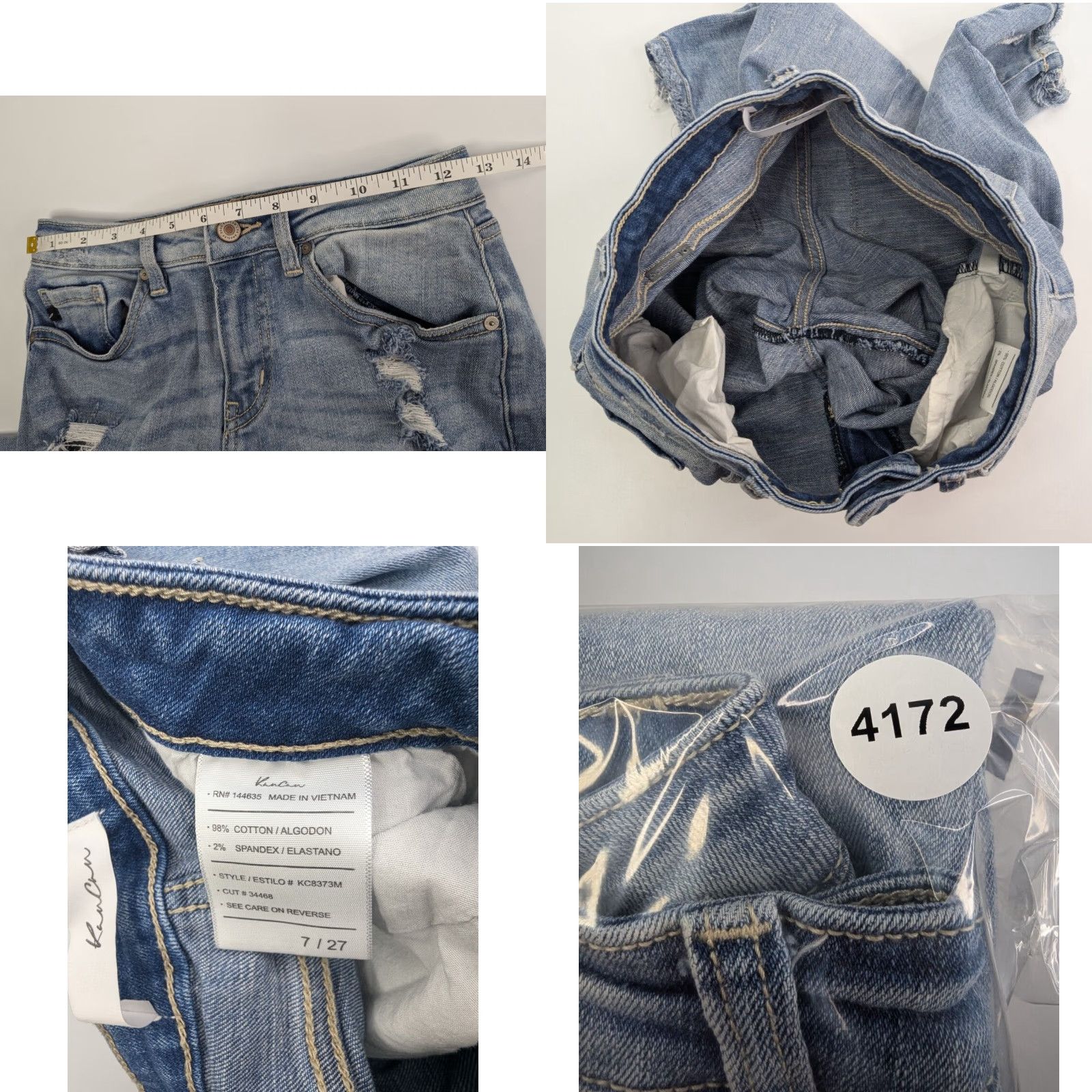 Vintage Kancan Jeans Mid Rise Distressed Skinny Blue Light Wash 27 Women 5-Pocket KC8373M Size 27" / US 4 / IT 40 - 8 Thumbnail