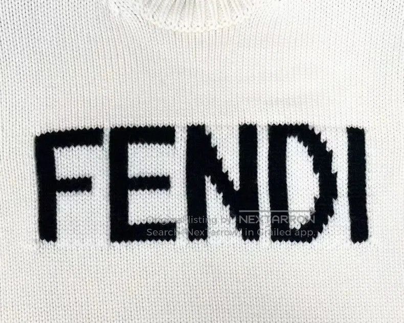 Fendi Fendi Beige Logo Intarsia Knit Sweater. Size US L / EU 52-54 / 3 - 4 Thumbnail
