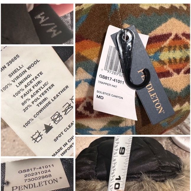 Pendleton Pendleton 100% Wool Faux Fur Trapper Hat Solstice Canyon MED Size ONE SIZE - 3 Thumbnail