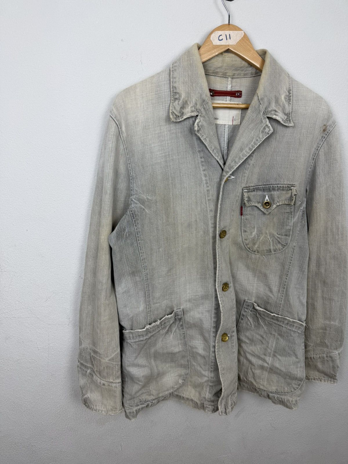 Levi's Vintage Distress Levi’s Redloop Denim Engineer Jacket Size US L / EU 52-54 / 3 - 2 Thumbnail